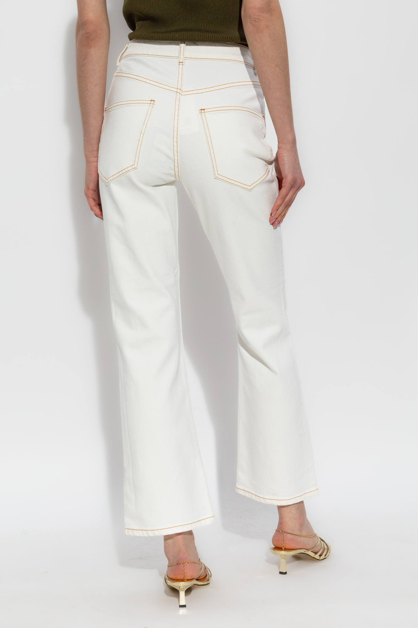 デニム・ジーパン TORY BURCH White Denim Jeans High-Rise Straight Jean: Women's Designer Bottoms | Tory Burch